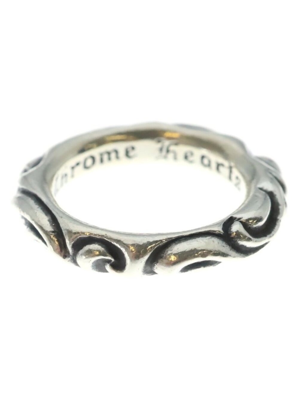 Chrome Hearts Scrl Band Scroll Ring Silver